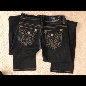 Dark Blue MEK Straight Leg Denim Jeans